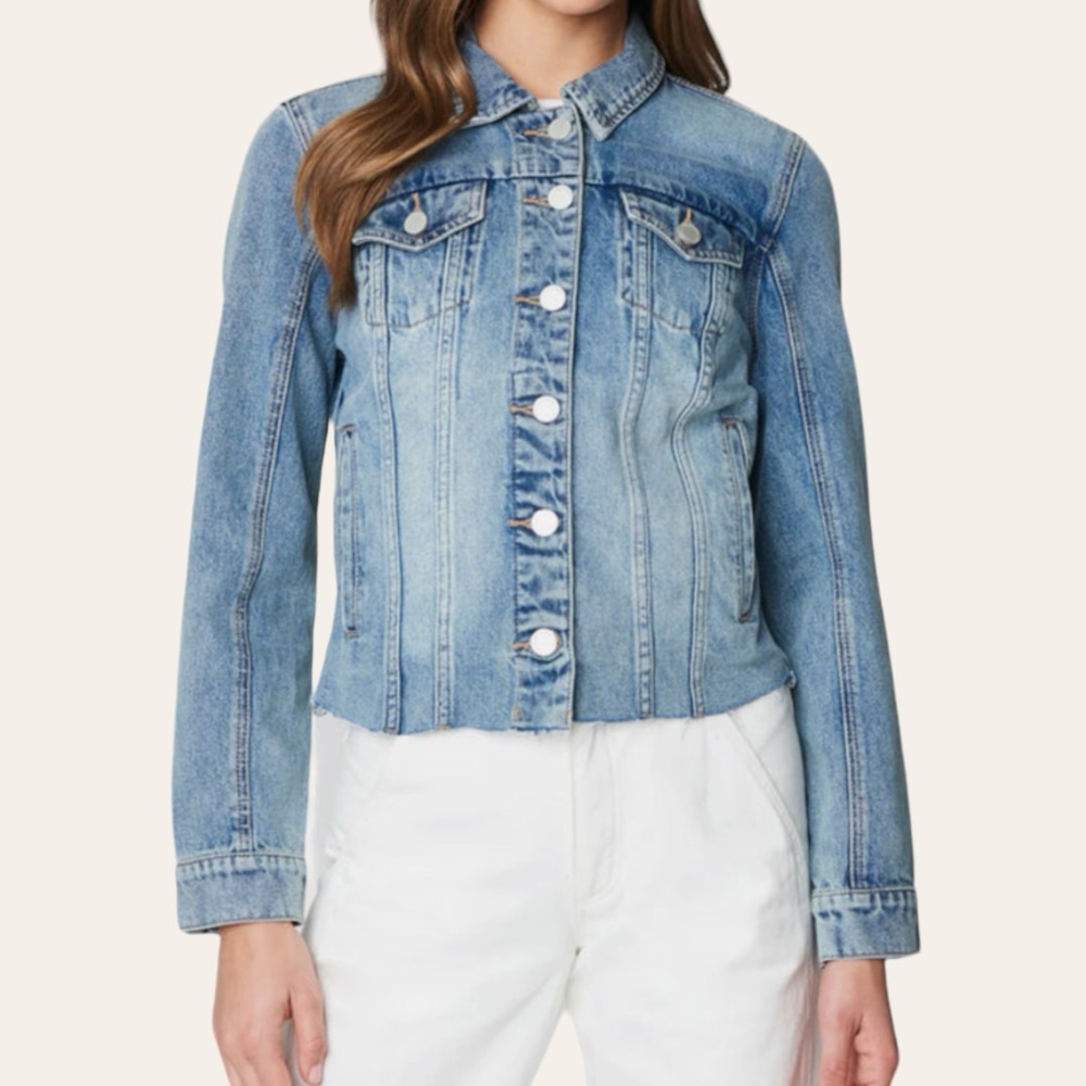 Blank NYC Distressed Denim Jacket in Traffic Jam